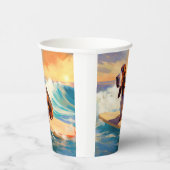 Basset Hound Strand Surfen Schilderij Papieren Bekers (Rechts)