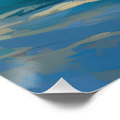 Basset Hound Strand Surfen Schilderij Perfect Poster (Hoek)