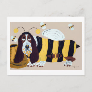 Basset Hound stroopt een bijenkorf Uitnodiging Briefkaart