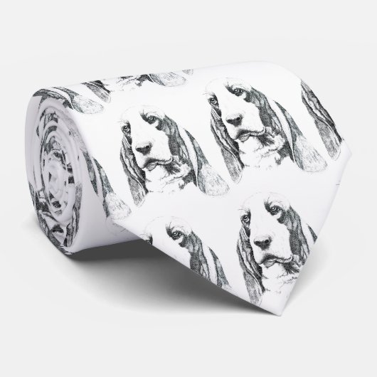 Basset Hound Stropdas (Opgerold)