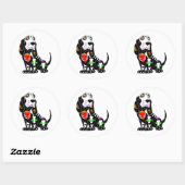 Basset Hound Sugar Skull Ronde Sticker (Vel)