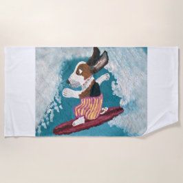 Basset Hound Surfer Strandlaken
