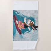 Basset Hound Surfer Strandlaken (Voorkant)