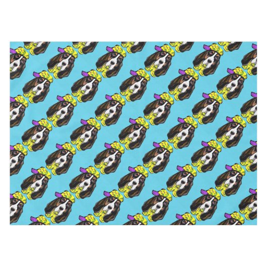 Basset Hound Tafelkleed (Voorkant (Horizontaal))