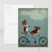 Basset Hound Tandem Briefkaart (Voorkant / Achterkant)