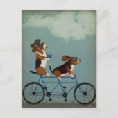 Basset Hound Tandem Briefkaart (Voorkant)