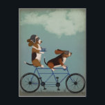 Basset Hound Tandem Briefkaart<br><div class="desc">Basset Hound Tandem door Fabfunky. De eigenschappen van activa hakken een fiets in een grillige,  steampunk stijl met zich mee. | 192024D</div>