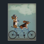 Basset Hound Tandem Briefkaart<br><div class="desc">Basset Hound Tandem door Fabfunky. De eigenschappen van activa hakken een fiets in een grillige,  steampunk stijl met zich mee. | 192024D</div>