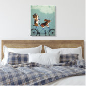 Basset Hound Tandem Canvas Afdruk (Insitu (Slaapkamer))
