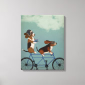 Basset Hound Tandem Canvas Afdruk (Voorkant)