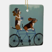 Basset Hound Tandem Keramisch Ornament (Rechts)