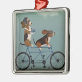 Basset Hound Tandem Metalen Ornament (Links)