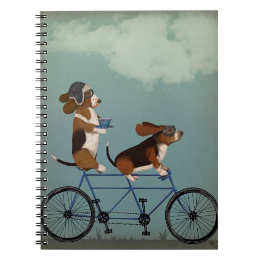 Basset Hound Tandem Notitieboek (Voorkant)