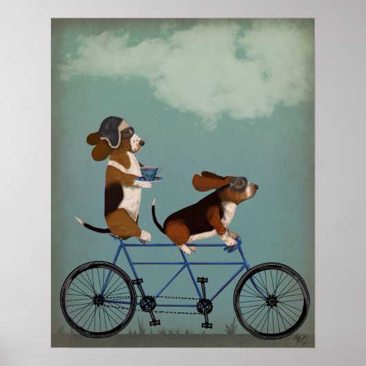 Basset Hound Tandem Poster (Voorkant)