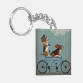 Basset Hound Tandem Sleutelhanger (Voorkant Links)