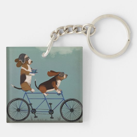 Basset Hound Tandem Sleutelhanger (Achterkant)