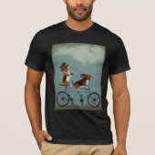 Basset Hound Tandem T-shirt (Voorkant)