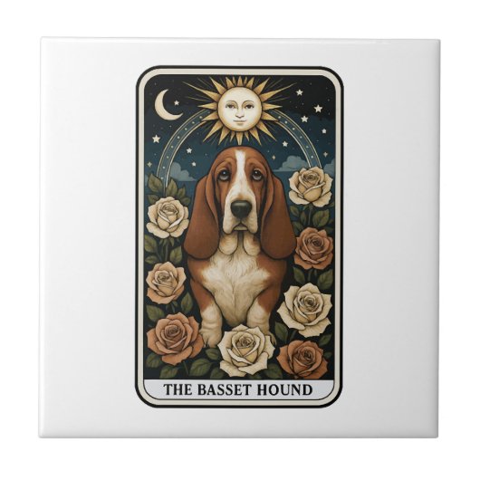 Basset Hound Tegeltje (Voorkant)