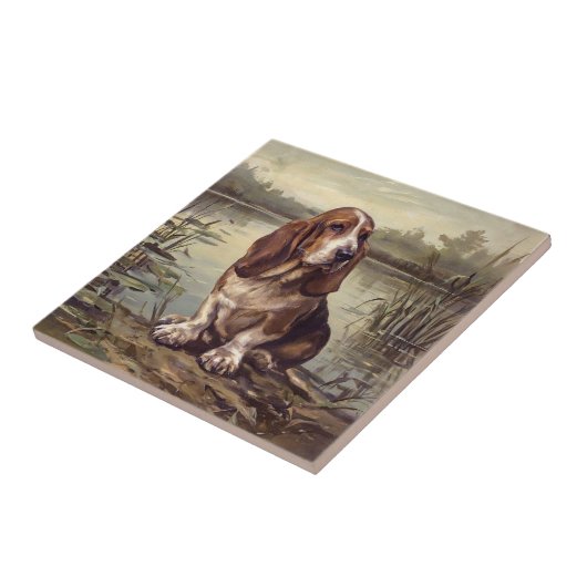 Basset Hound Tegeltje (Zijkant)