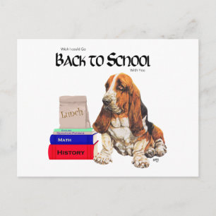 Basset Hound Terug naar School Briefkaart