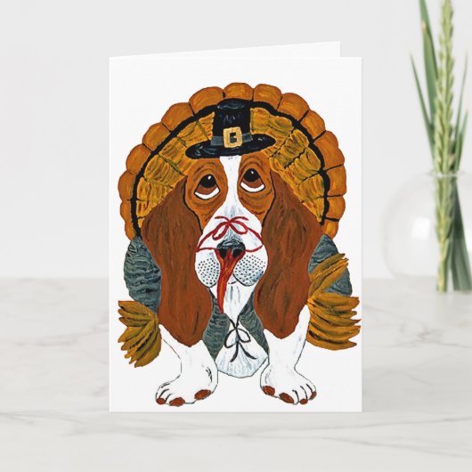 Basset Hound Thanksgiving-kalkoen (Voorkant)