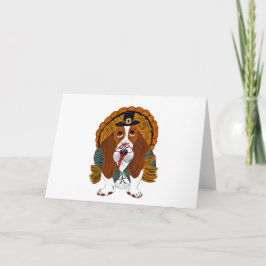 Basset Hound Thanksgiving kalkoen Feestdagen Kaart