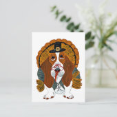Basset Hound Thanksgiving Turkije Feestdagenkaart (Staand voorkant)