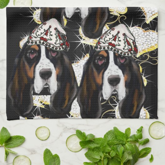 BASSET HOUND THEEDOEK (Gevouwen)