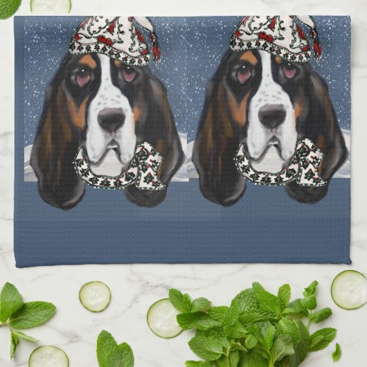 BASSET HOUND THEEDOEK (Gevouwen)