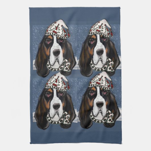 BASSET HOUND THEEDOEK (Verticaal)