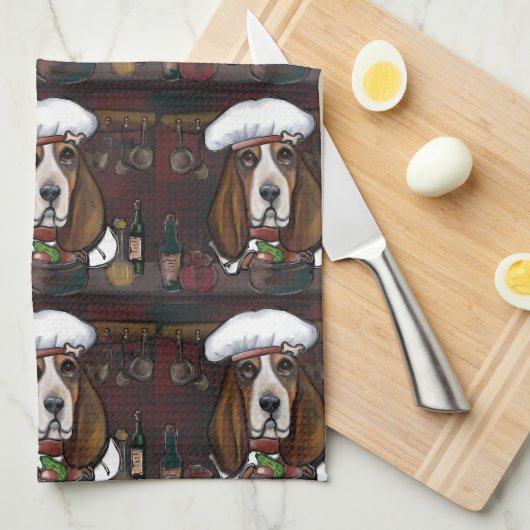 BASSET HOUND THEEDOEK (Quarter Fold)