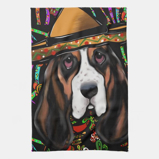 BASSET HOUND THEEDOEK (Verticaal)