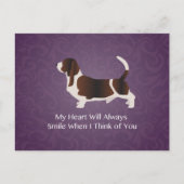 Basset Hound Thinking of You Design Briefkaart (Voorkant)