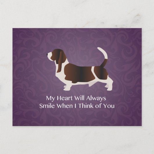 Basset Hound Thinking of You Design Briefkaart (Voorkant)