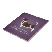 Basset Hound Thinking of You Design Tegeltje (Zijkant)