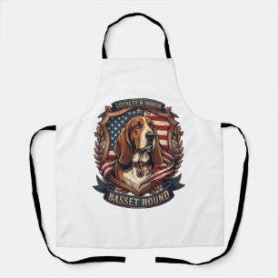 Basset Hound Trouw Eer Hond Amerikaans Vlag Schild Schort