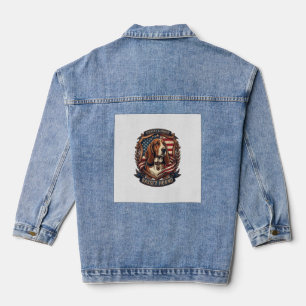 Basset Hound Trouw Eer Hond Amerikaanse Vlag Schil Denim Jacket