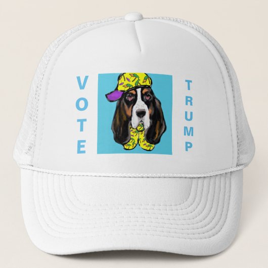 Basset Hound Trucker Hoed Pet (Voorkant)