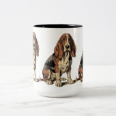 Basset Hound Tweekleurige Koffiemok (Center)