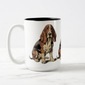 Basset Hound Tweekleurige Koffiemok (Links)