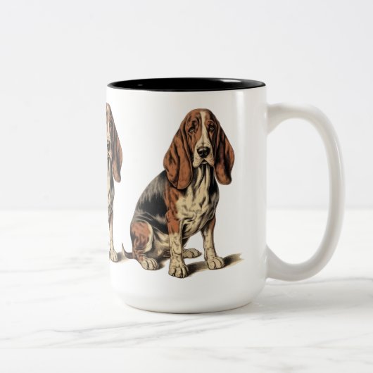 Basset Hound Tweekleurige Koffiemok (Rechts)