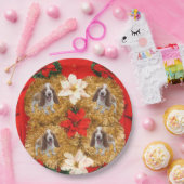 Basset Hound Ugly KerstSweater Papieren Bordje (Feest)