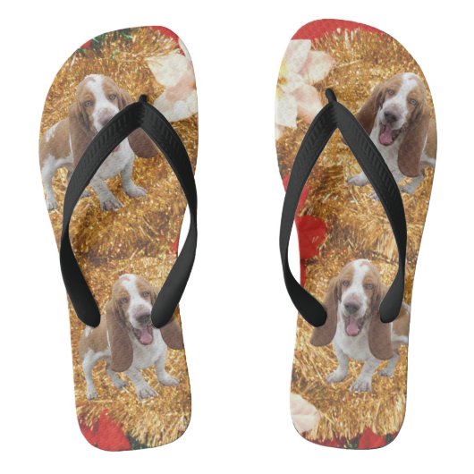 Basset Hound Ugly KerstSweater Teenslippers (Voetbed)