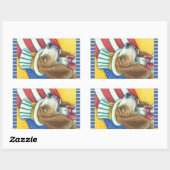BASSET HOUND UNCLE SAM, DOG STICKERS Rec. * Blad (Vel)