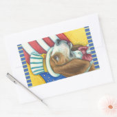 BASSET HOUND UNCLE SAM, DOG STICKERS Rec. * Blad (Envelop)