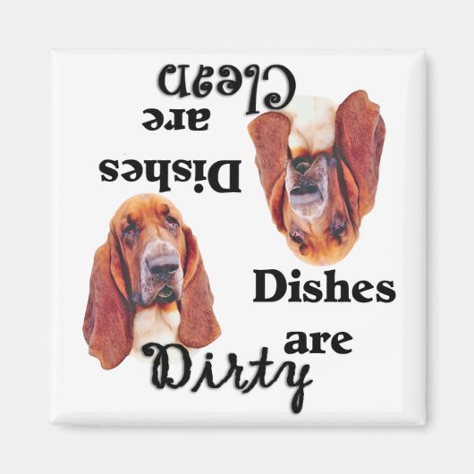 Basset Hound Vaatwasser Magneet (Voorkant)