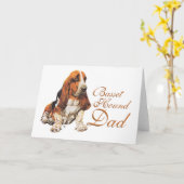 Basset Hound Vader Kaart (Gele Bloem)