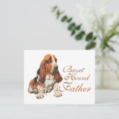 Basset Hound Vaderdag Briefkaart (Staand voorkant)