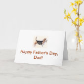 Basset Hound Vaderdag Kaart (Gele Bloem)