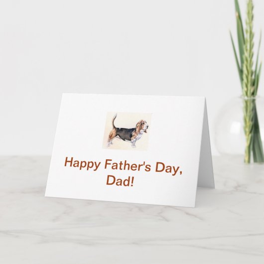 Basset Hound Vaderdag Kaart (Voorkant)